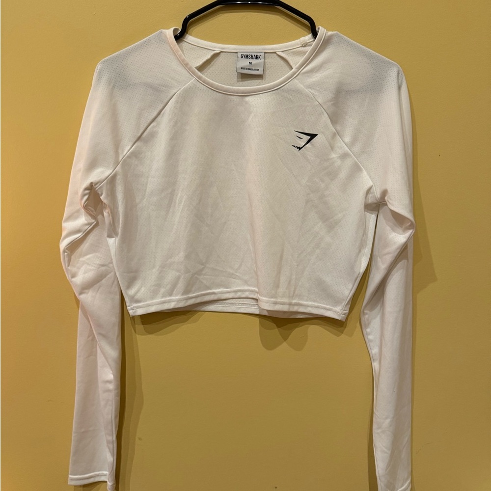 Gymshark Cream Long Sleeve Crop Top